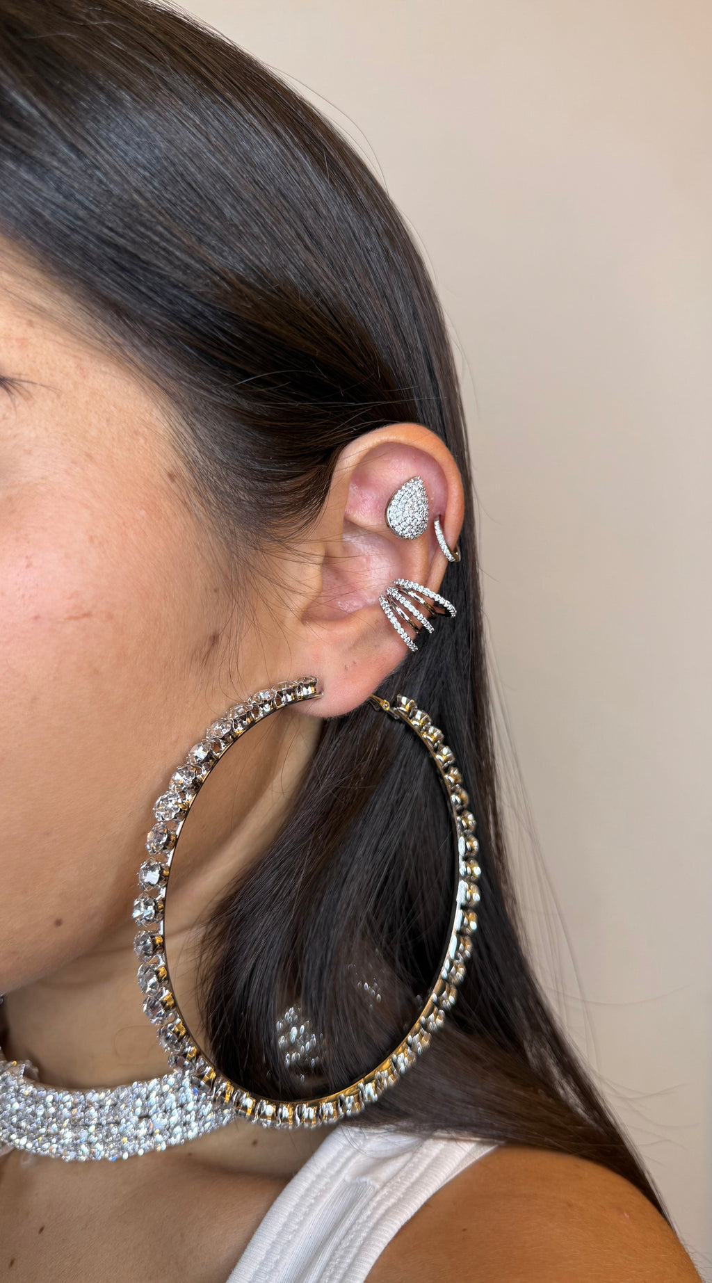 Hole XL Strass Silver
