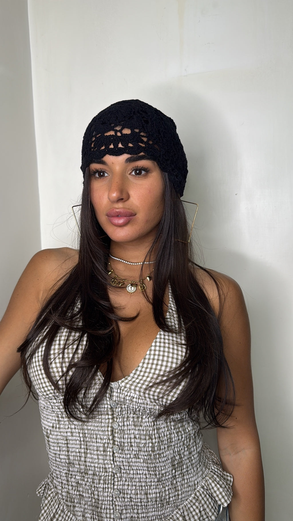 Cuffia Crochet Flower