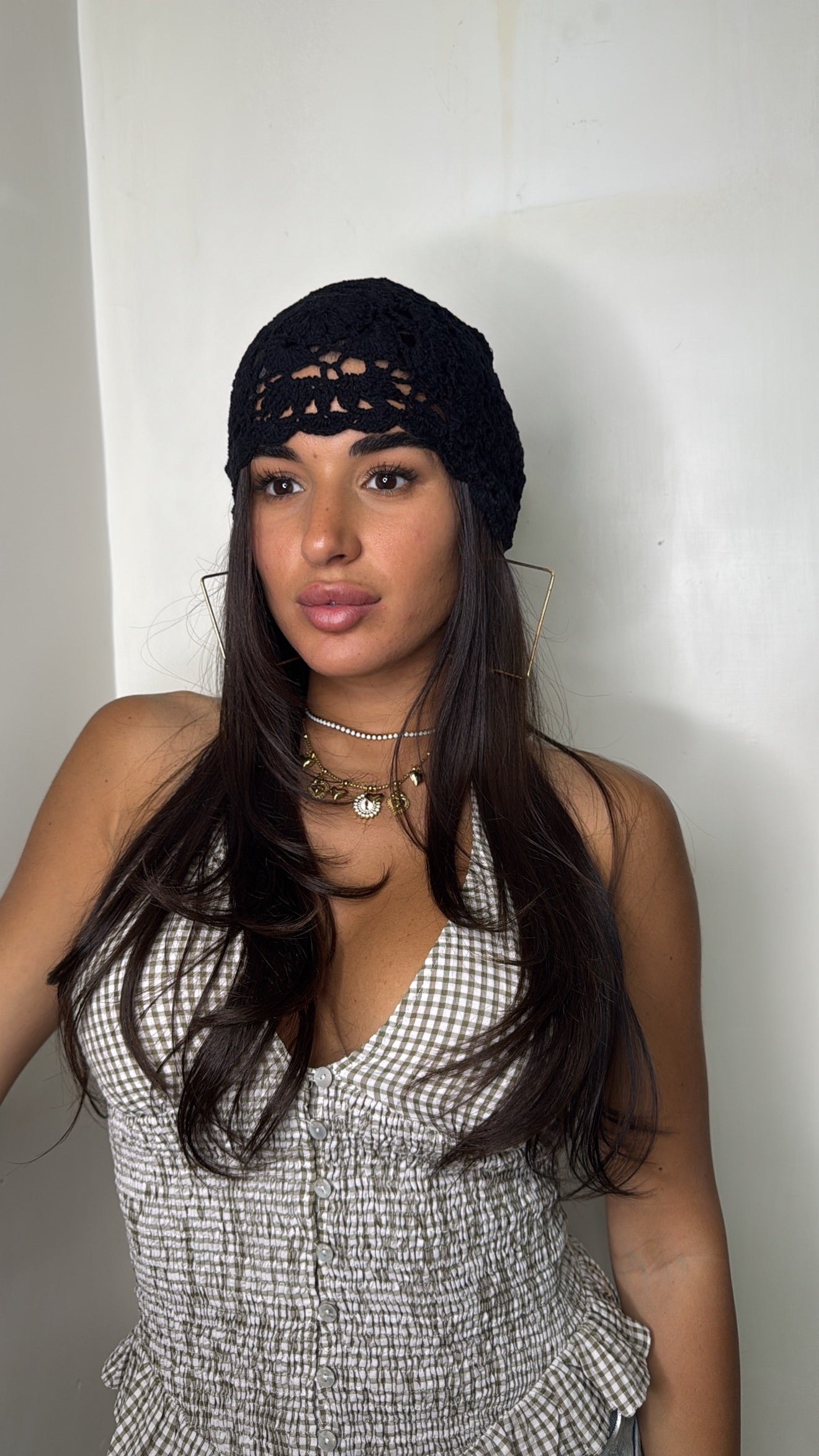 Cuffia Crochet Flower
