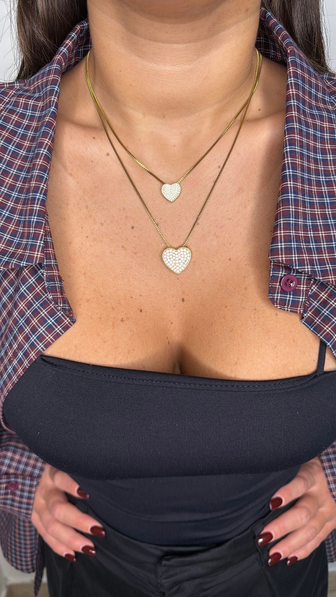 Collana Cuore Pave Gold