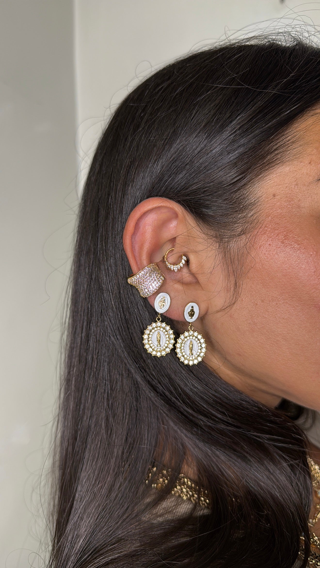 Earcuff Big Strass Gold