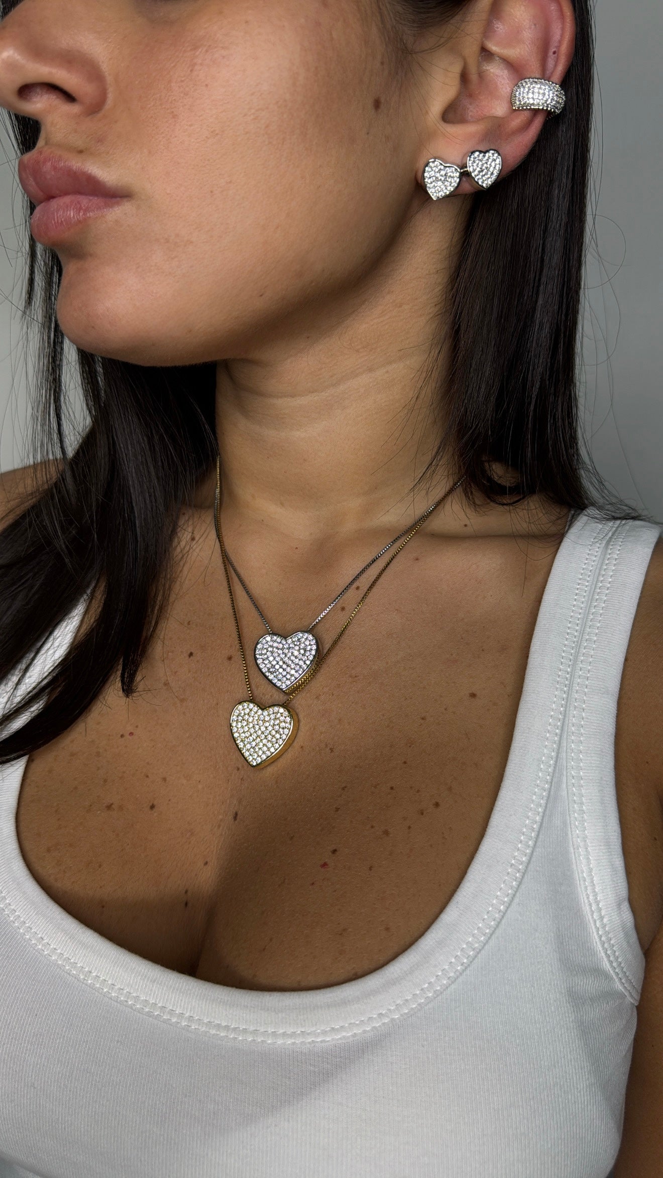 Collana Cuore Pave Big