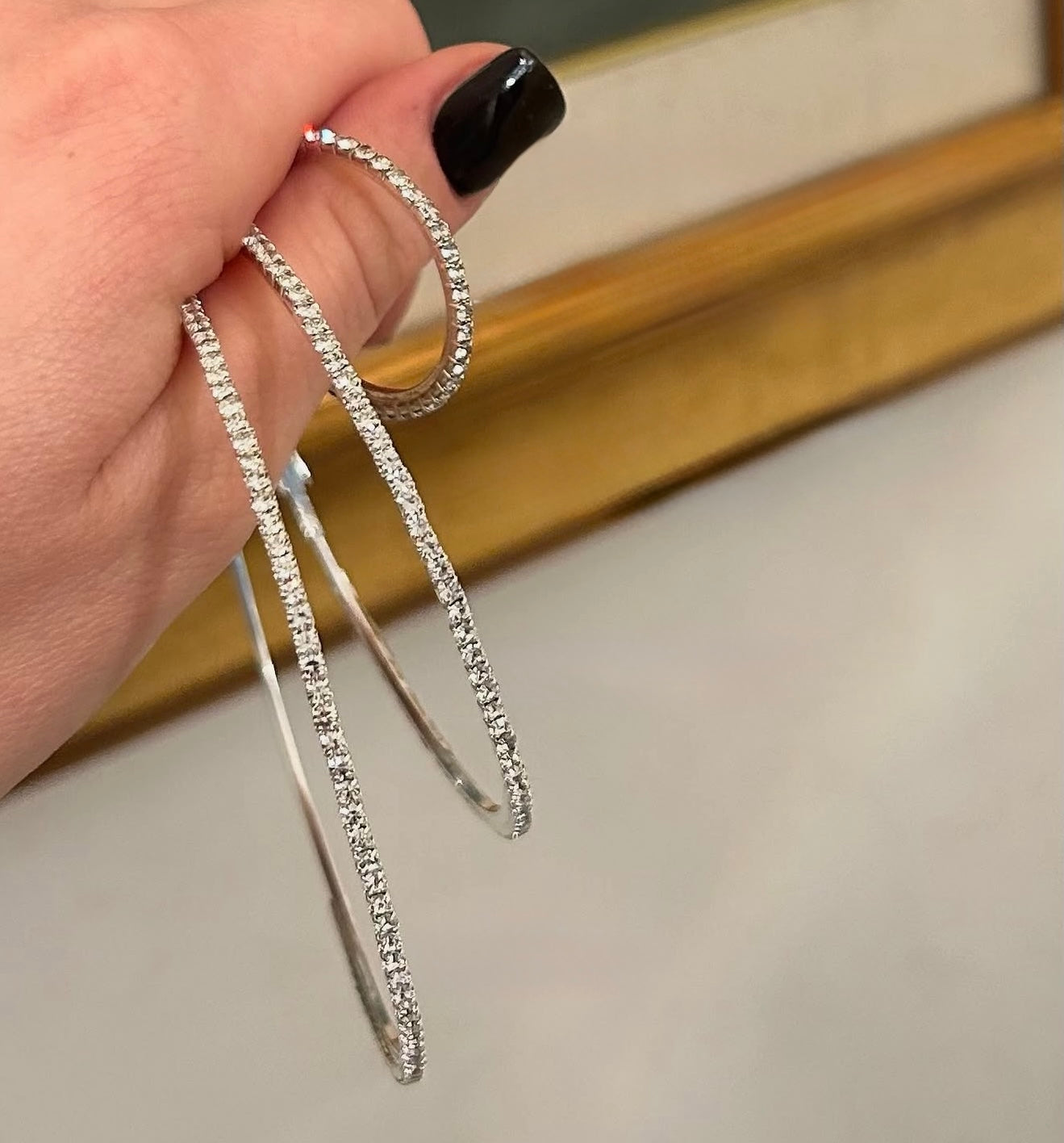 Cerchi Slim Strass Silver